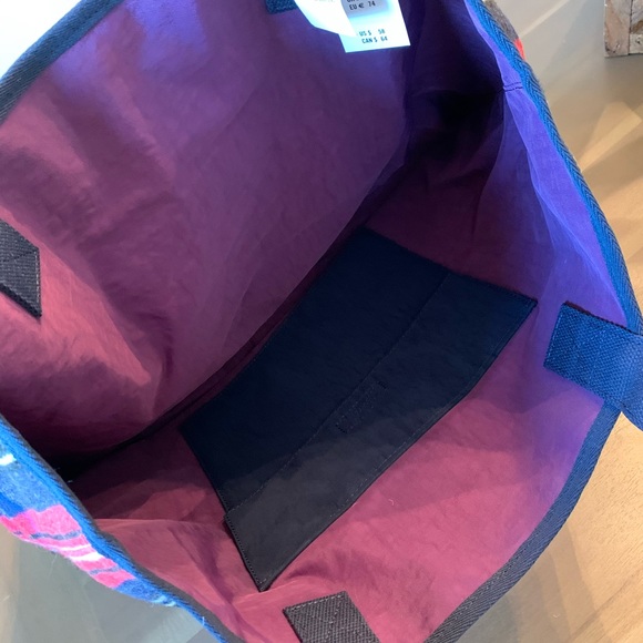 New A&F large reversible bag plaid and purple - Picture 4 of 5